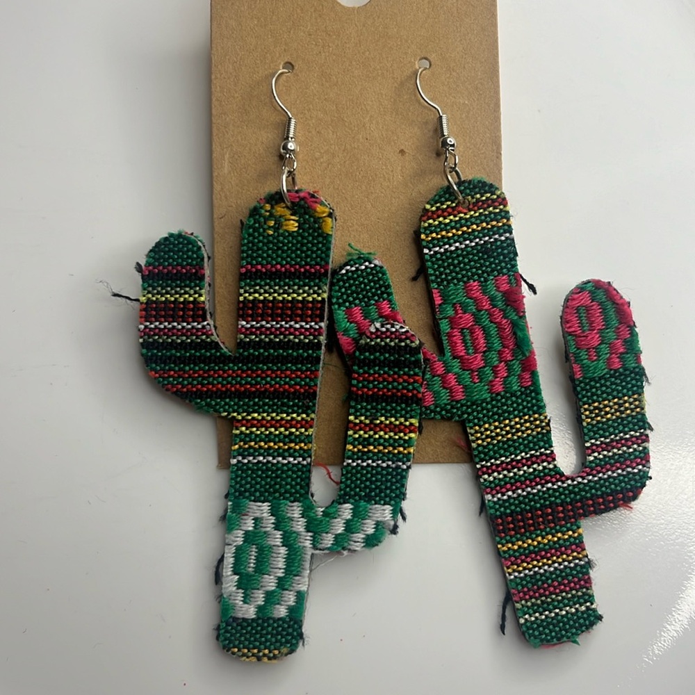 Serape Cactus Earrings